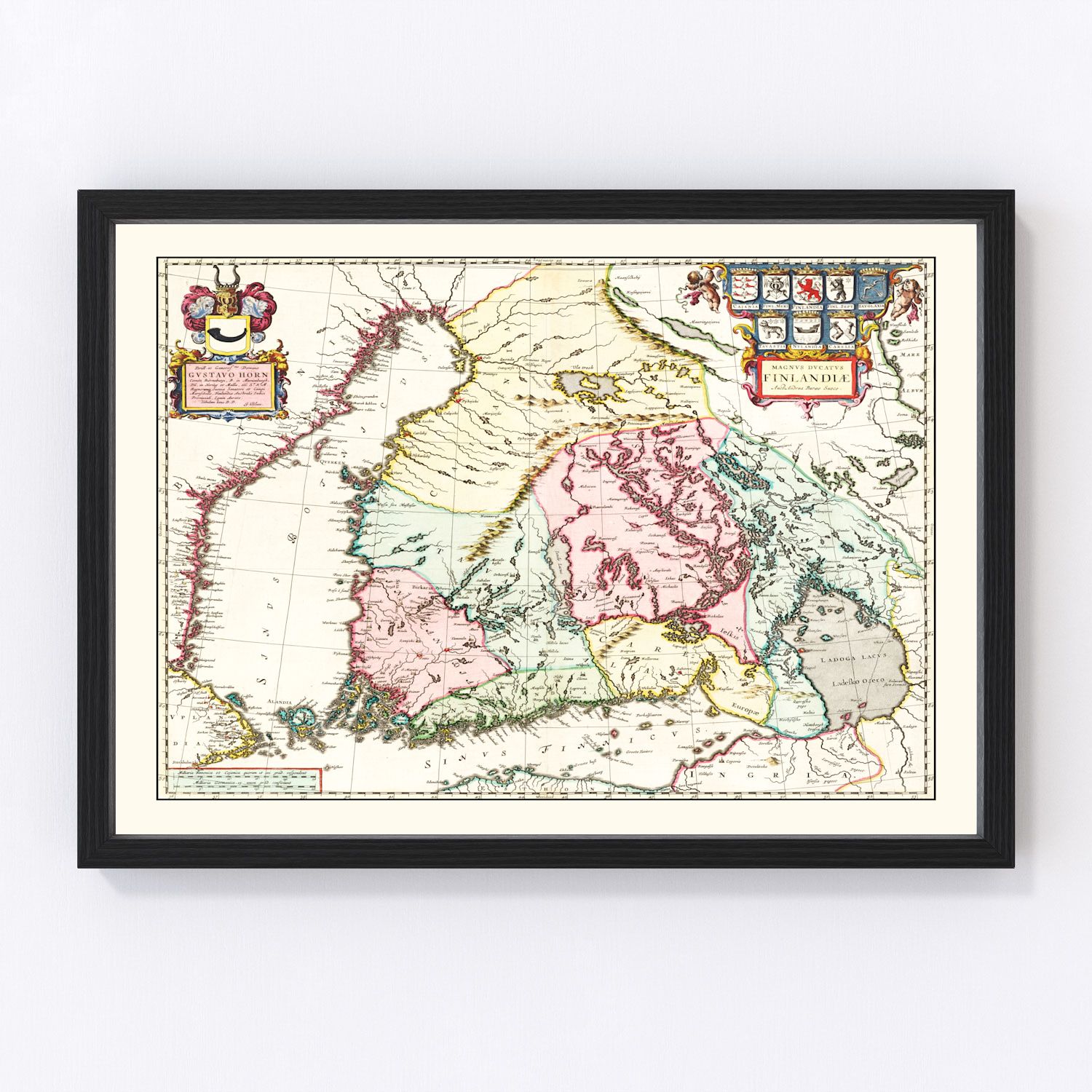 vintage map of Finland, 1665
