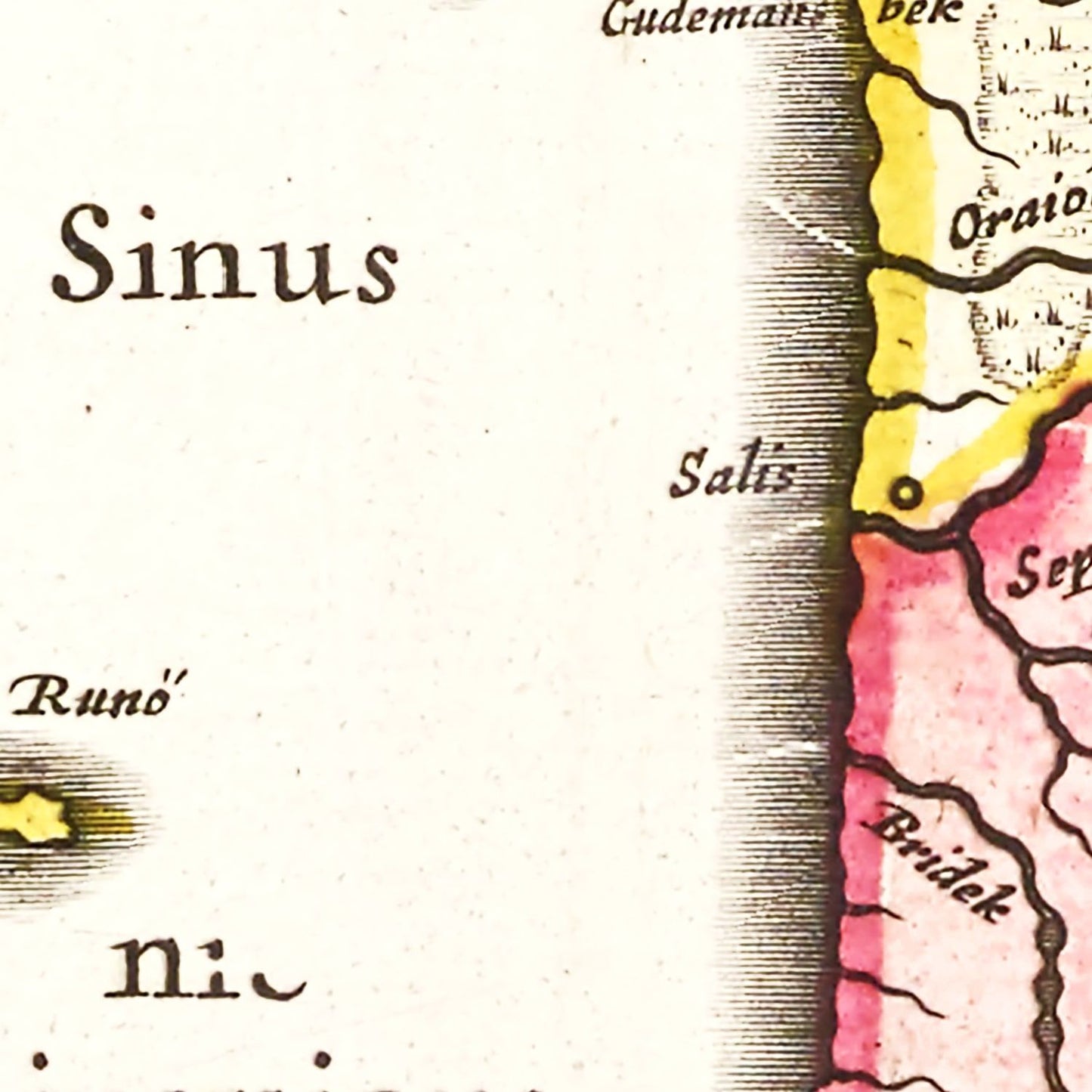 Vintage Map of Estonia, Latvia & Lithuania, 1665