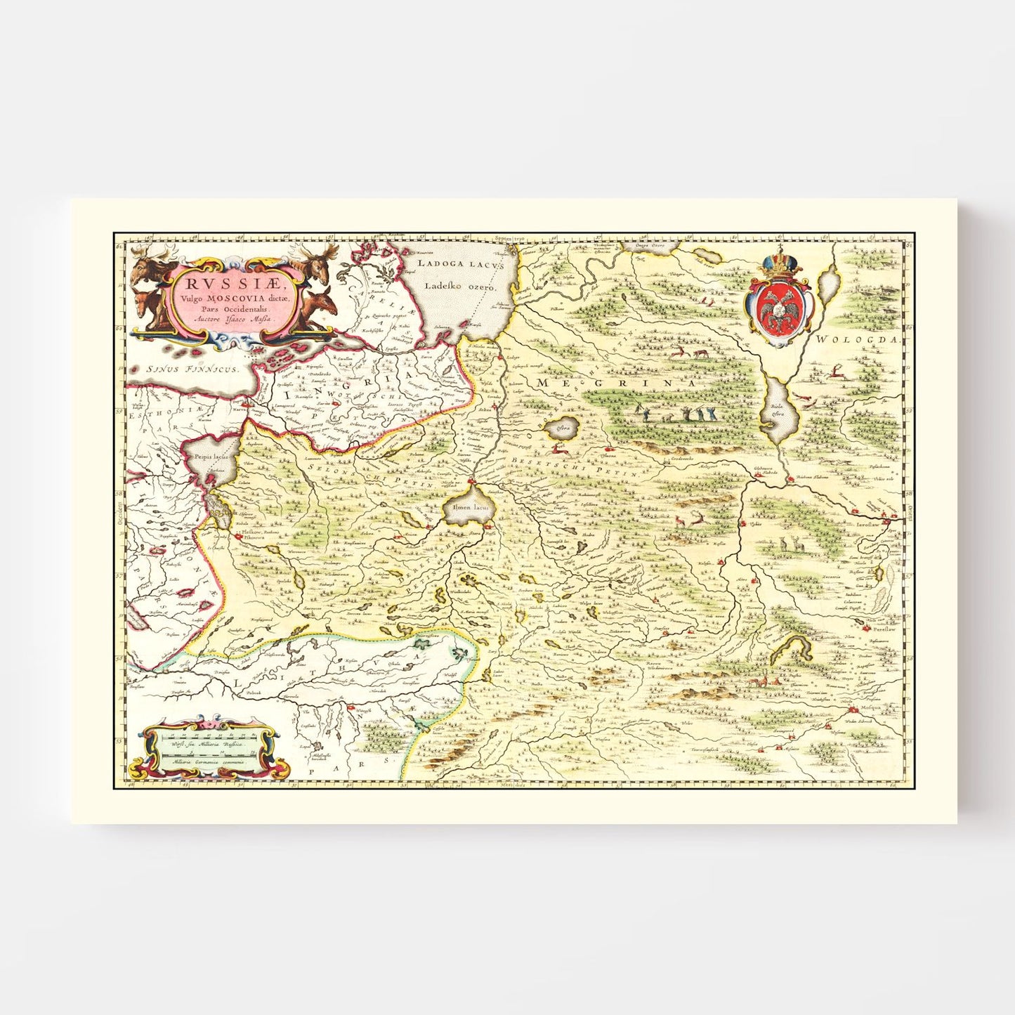 Vintage Map of Russia, 1665 II