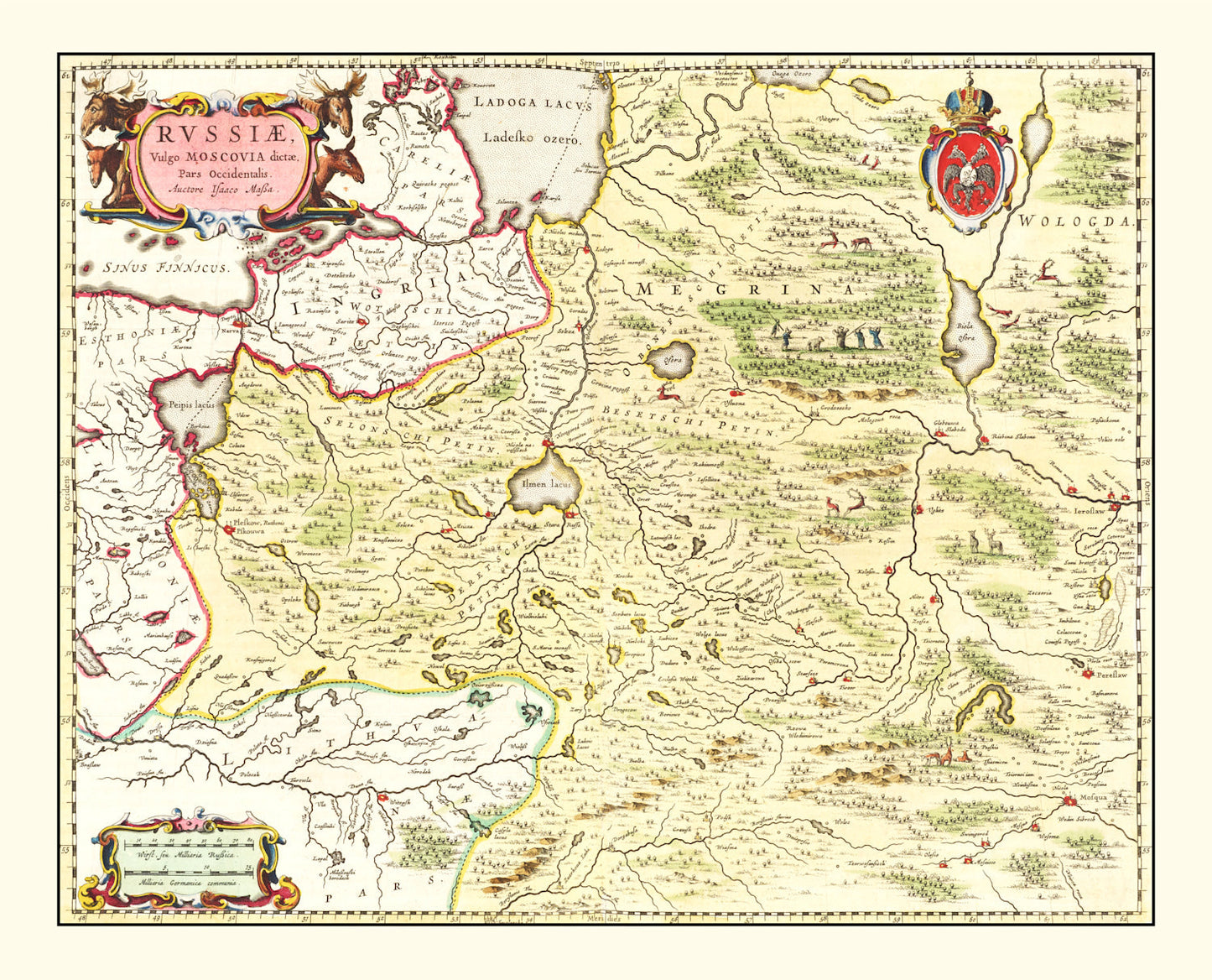 Vintage Map of Russia, 1665 II