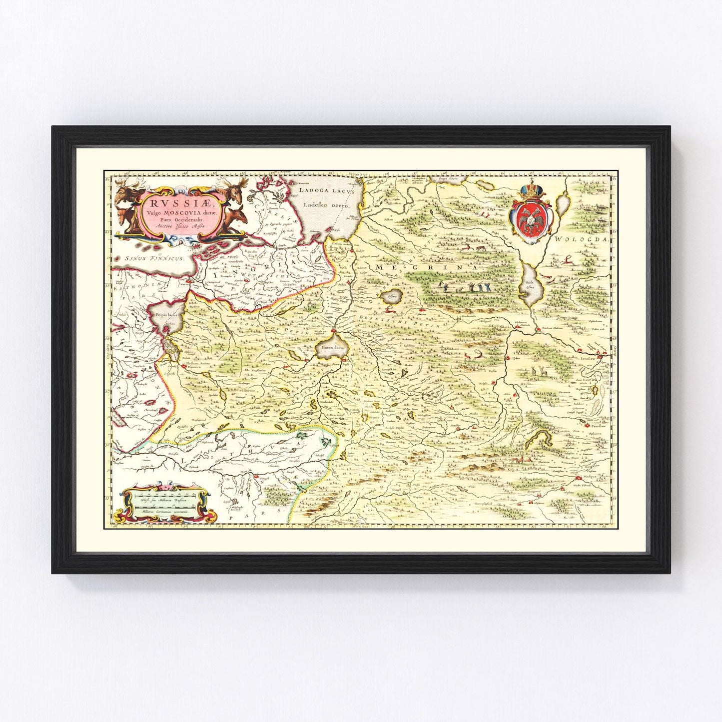 Vintage map of Russia, 1665