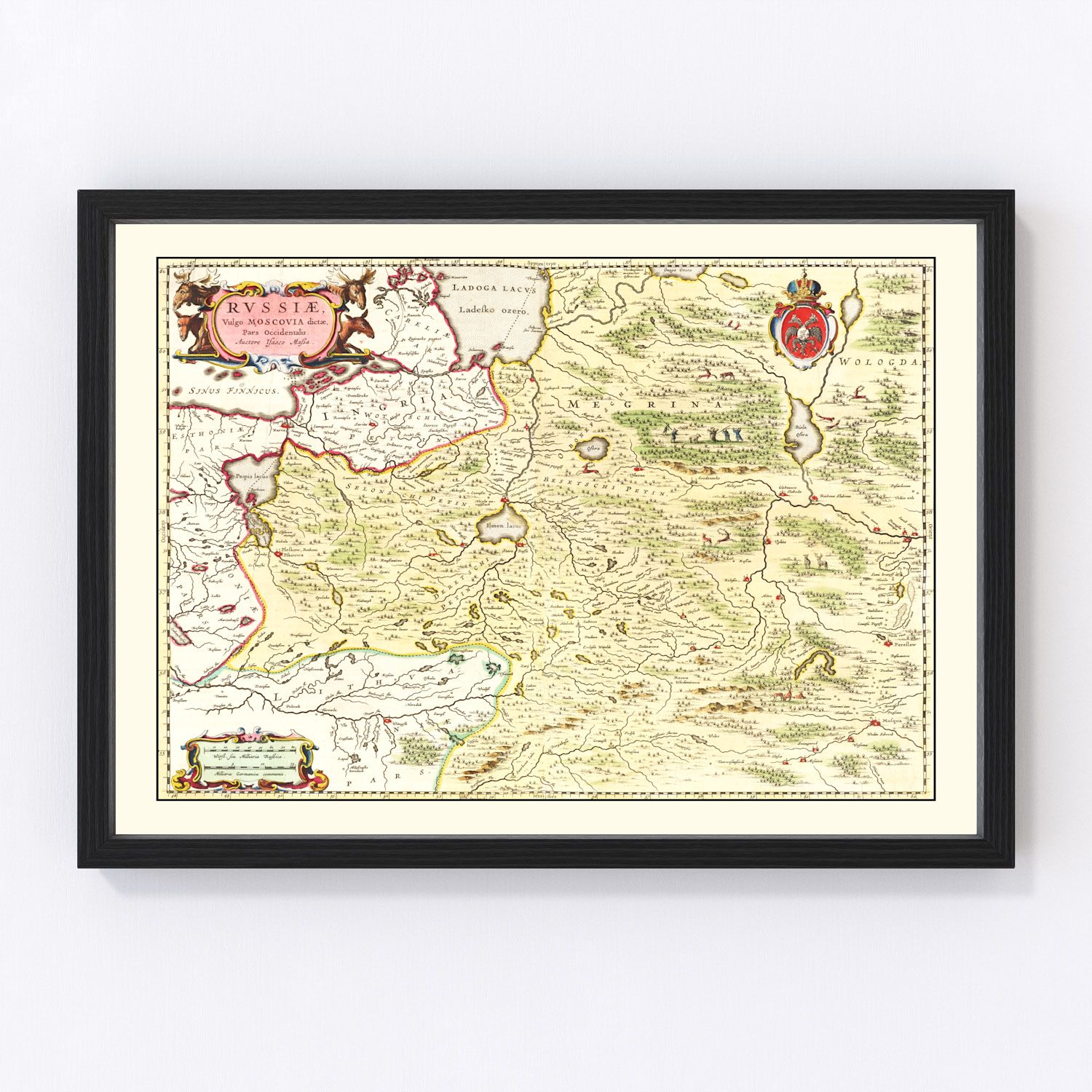 Vintage map of Russia, 1665