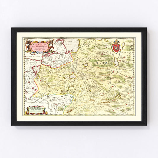 Vintage map of Russia, 1665