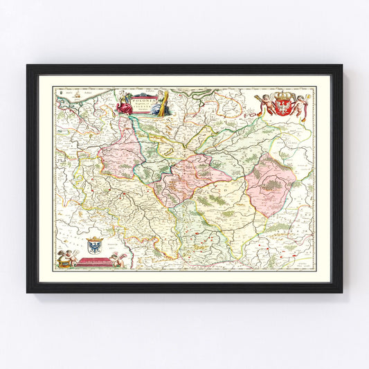 vintage map of Poland, 1665