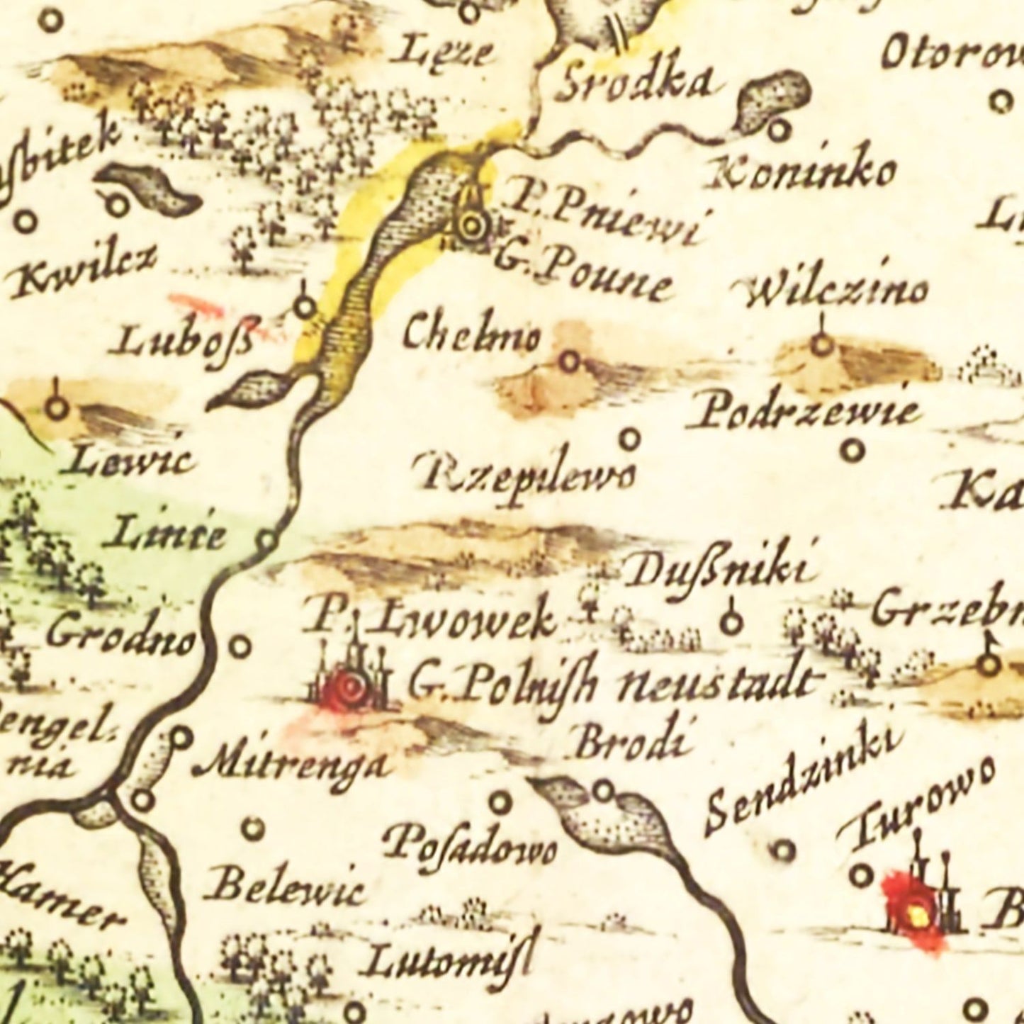 Vintage Map of Poland, 1665 (II)