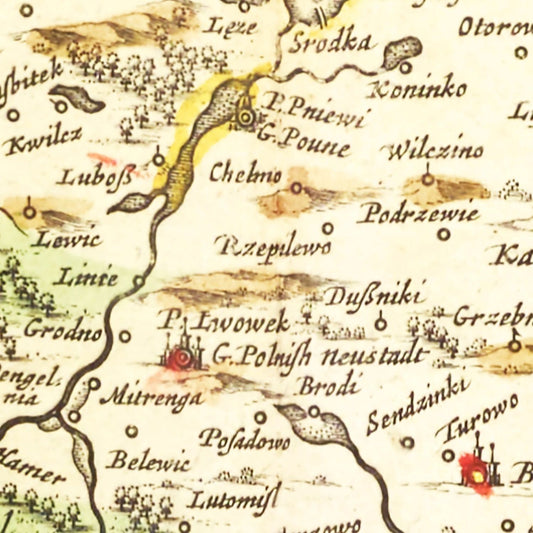 Vintage Map of Poland, 1665 (II)