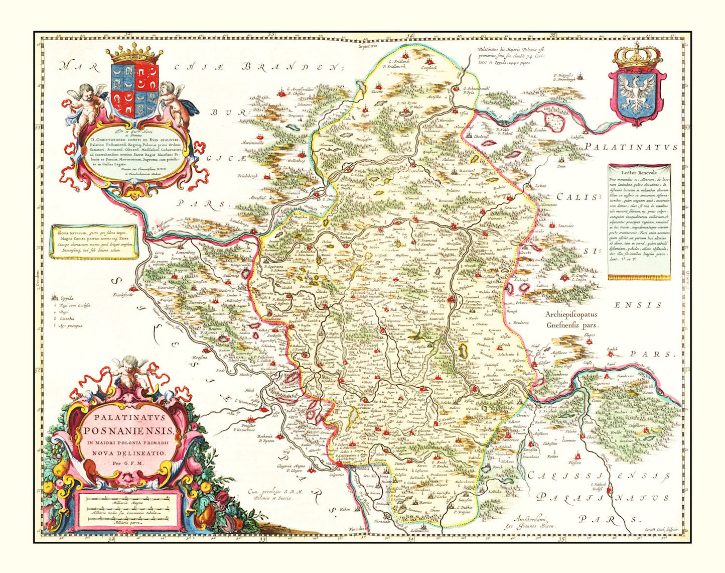 Vintage Map of Poland, 1665 (II)