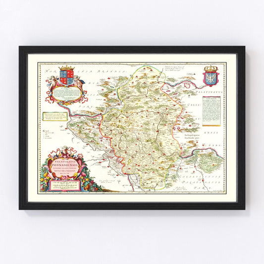 vintage map of Poland, 1665