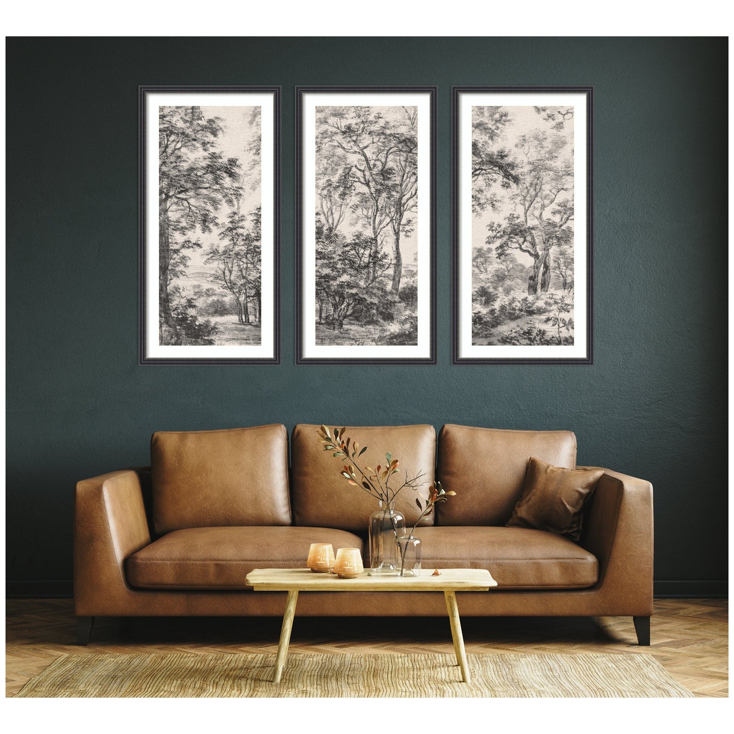 Wooded Landscape Wall Art Set of 3 Prints