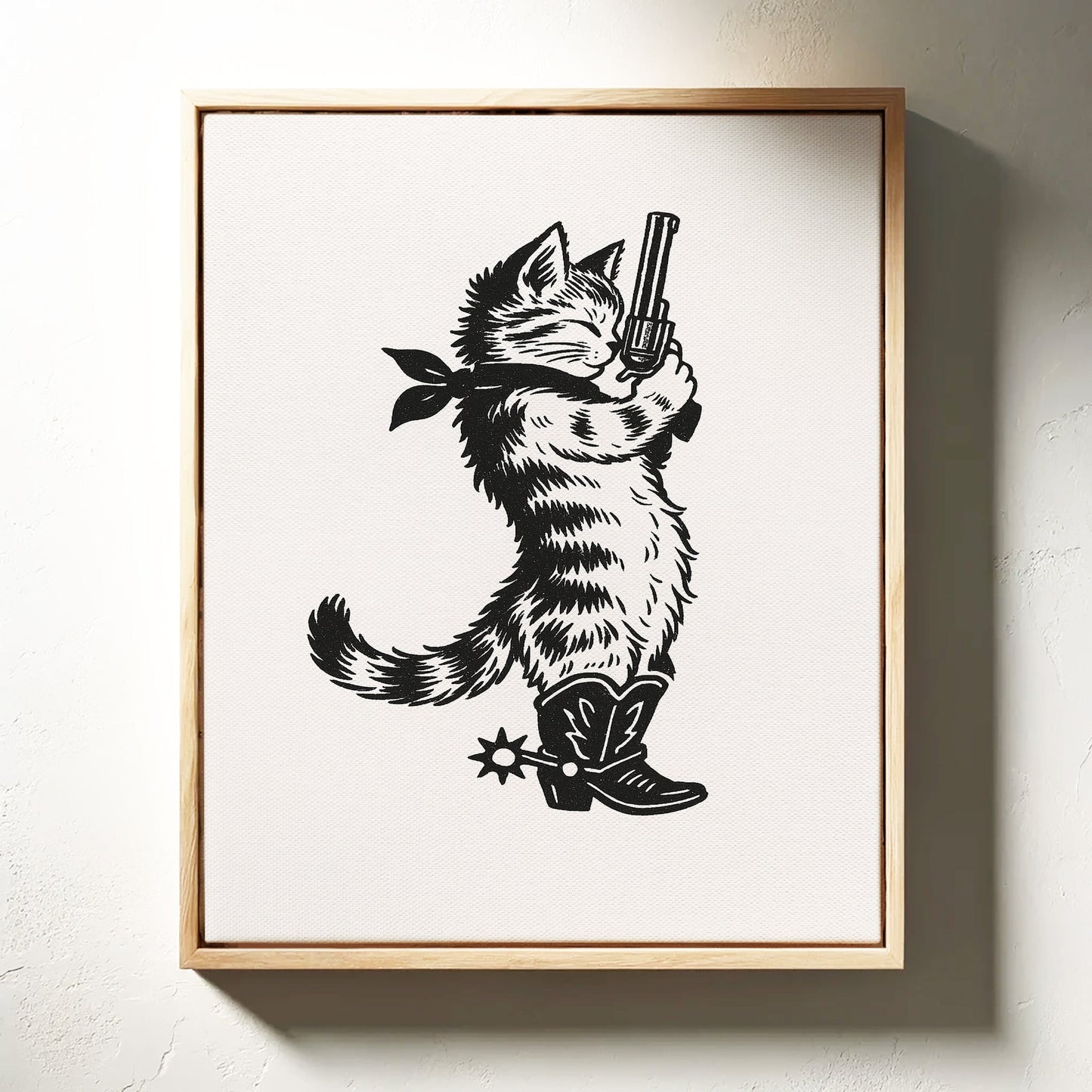 Cowboy Cat Sheriff Western Cat Wall Art Print