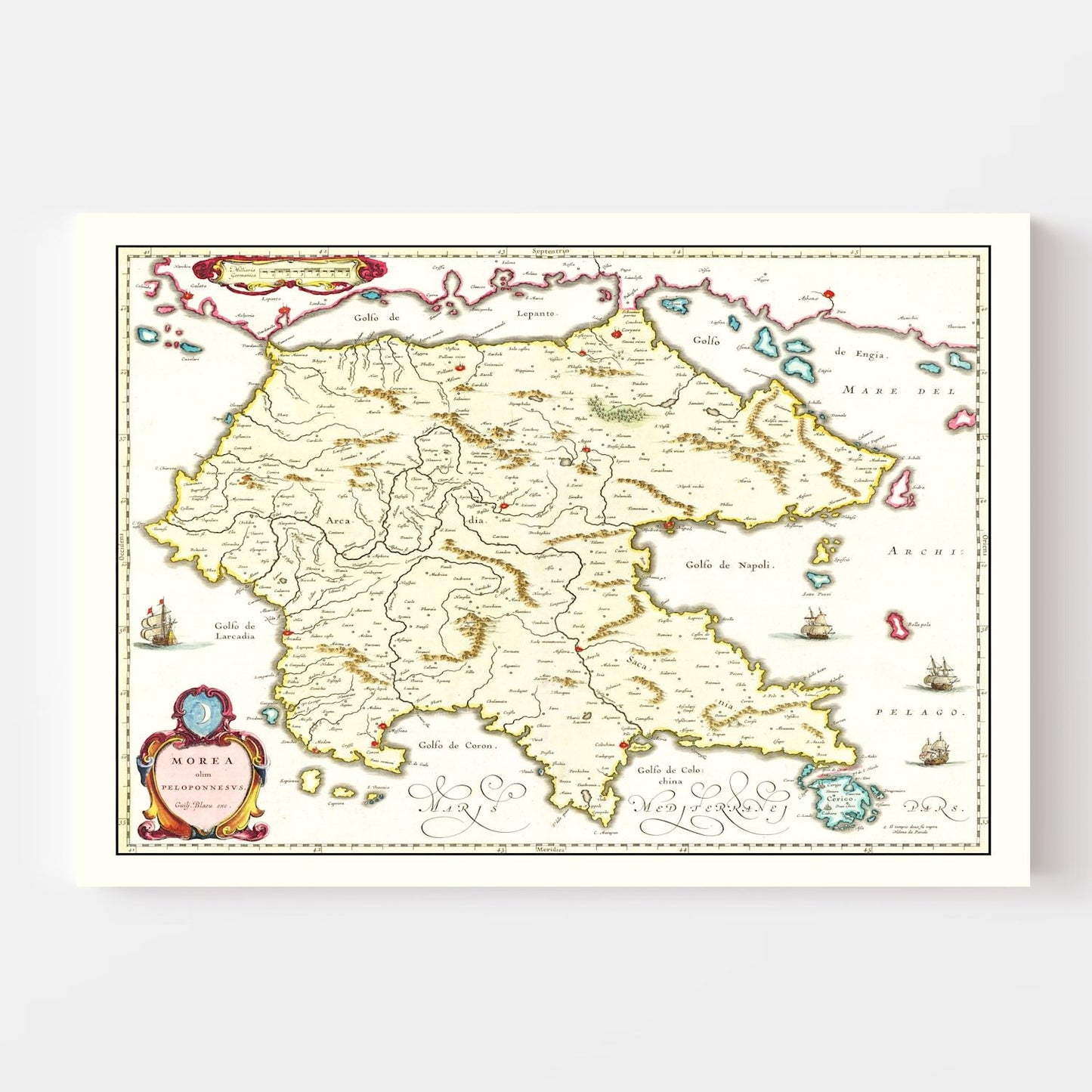 Vintage Map of the Ottoman Empire, 1665