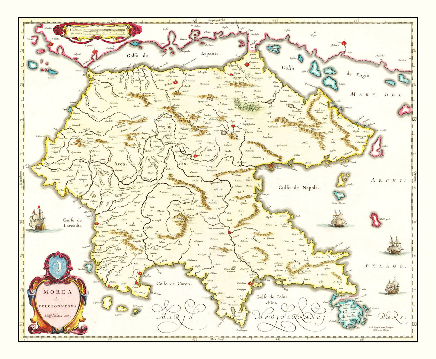 Vintage Map of the Ottoman Empire, 1665
