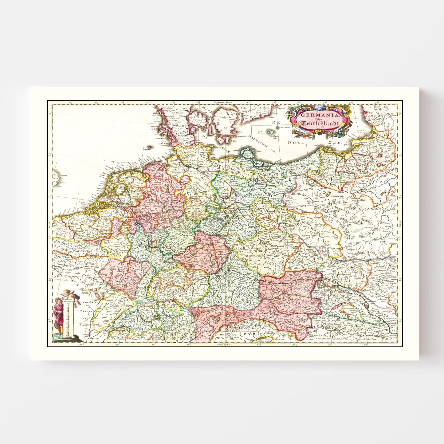 Vintage Map of Germany, 1665