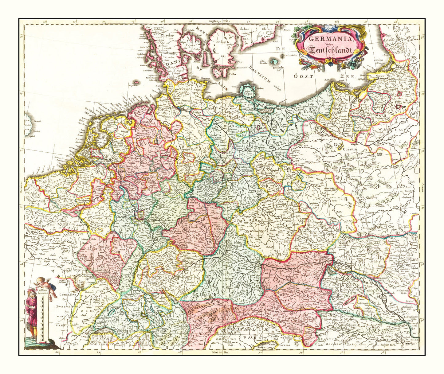 Vintage Map of Germany, 1665