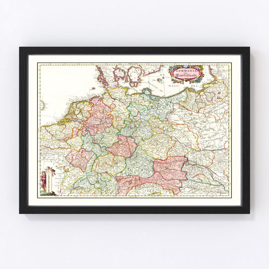 Vintage map of Germany, 1665