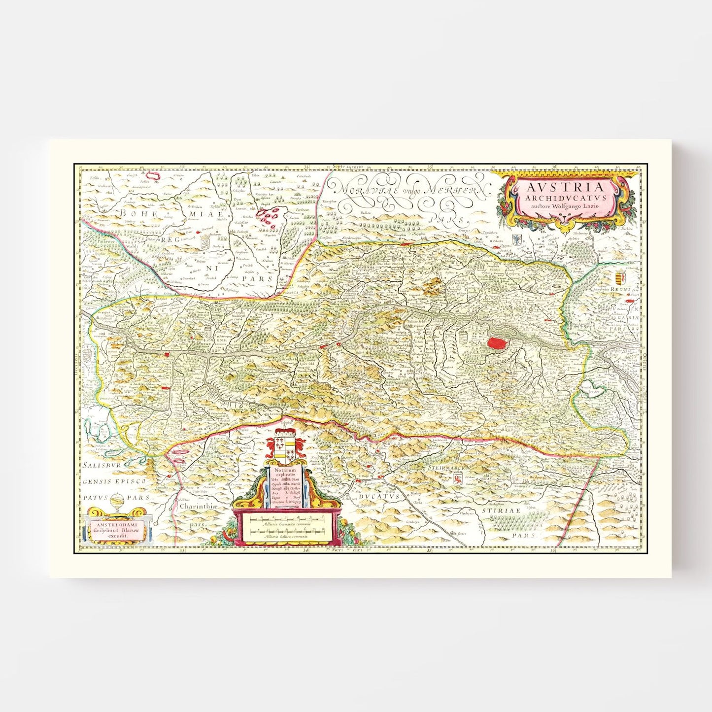 Vintage Map of Austria, 1665