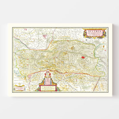 Vintage Map of Austria, 1665
