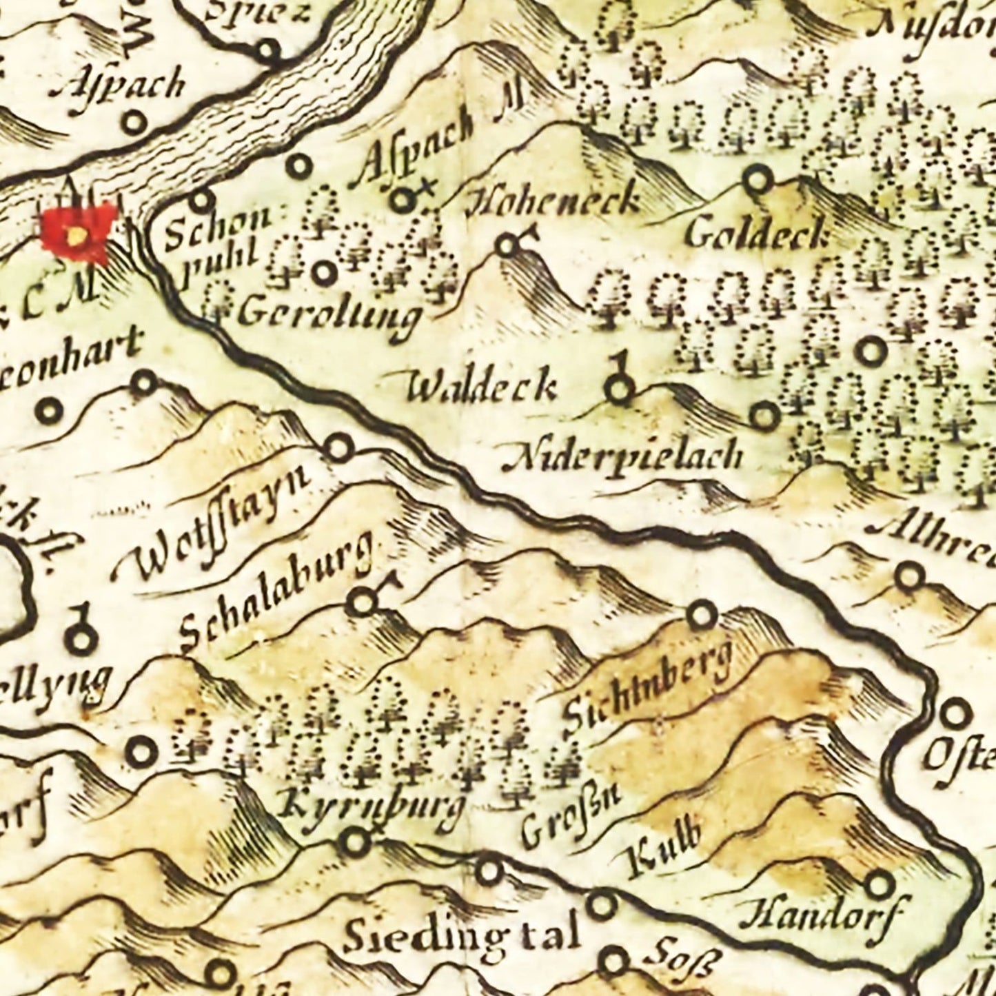 Vintage Map of Austria, 1665