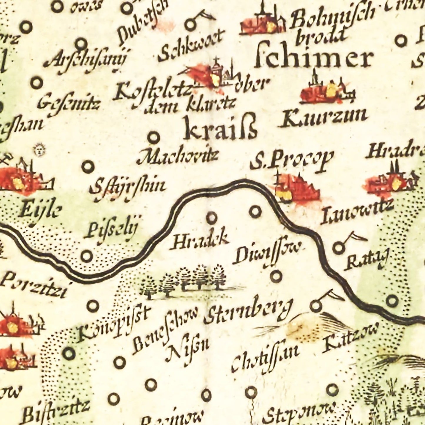 Vintage Map of Bohemia, 1665