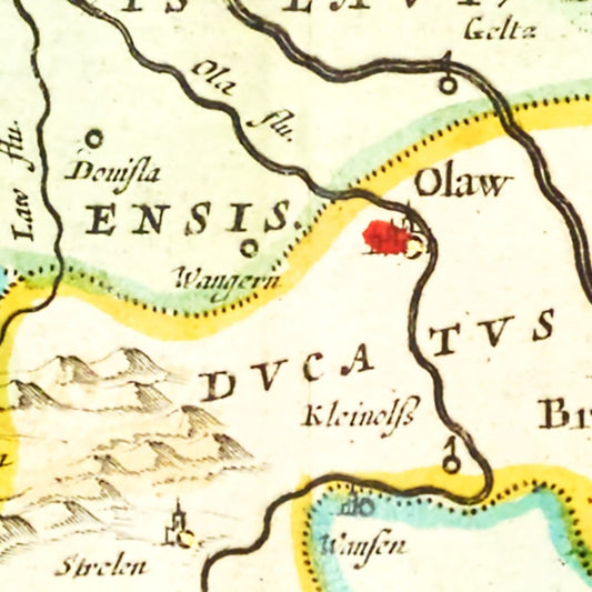 Vintage Map of Silesia, Germany, 1665