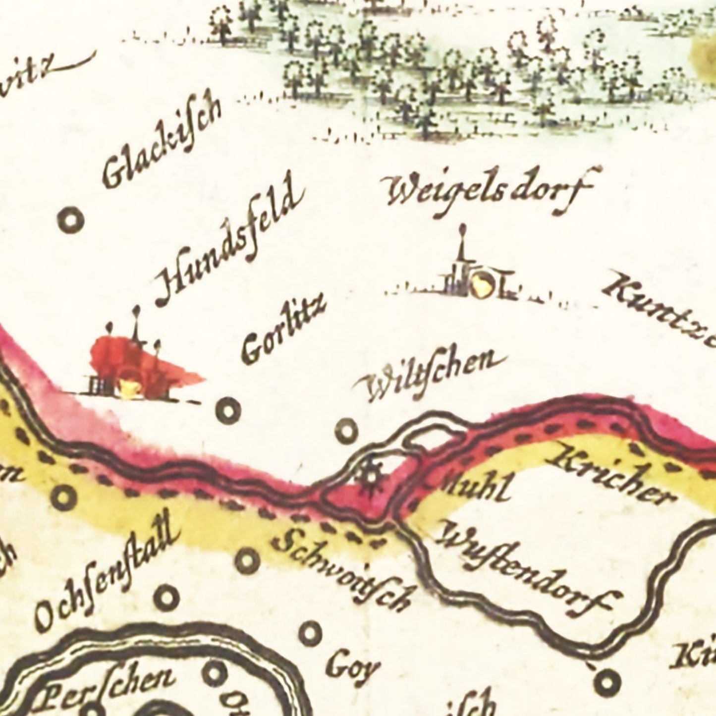 Vintage Map of Breslau (Wroclaw), Poland, 1665