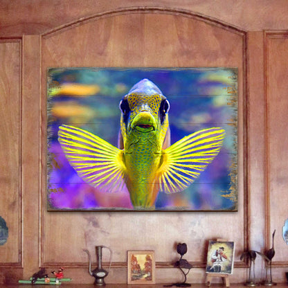 Tropical Reef Fish Wood Wall Art - Coastal Sea Life Decor