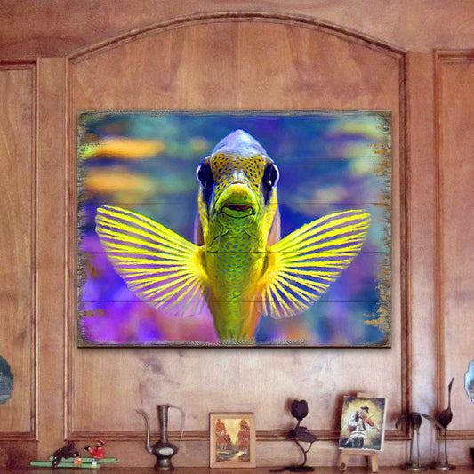 Tropical Reef Fish Wood Wall Art - Coastal Sea Life Decor