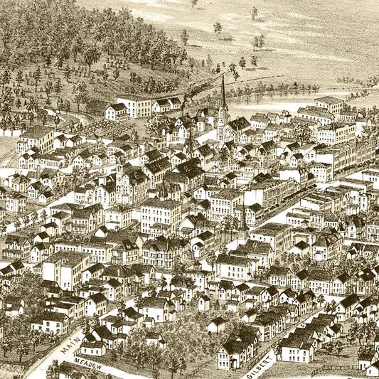 Vintage Map of Johnstown, New York, 1888