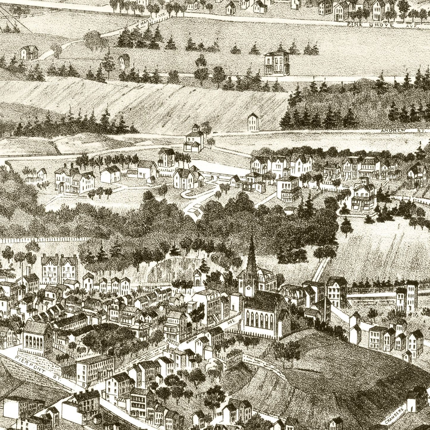 Vintage Map of Kingston, New York, 1875