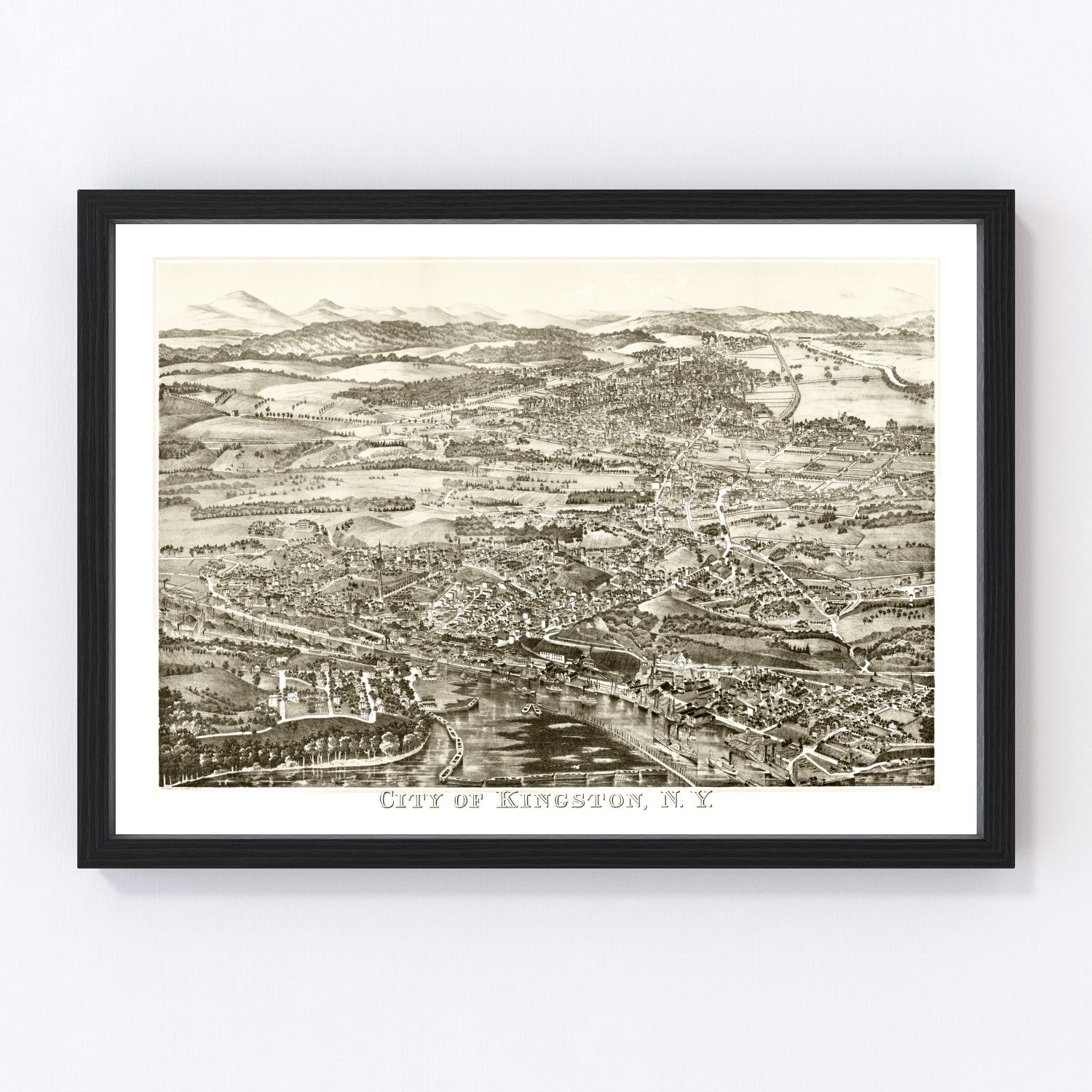 vintage map of Kingston, New York, 1875