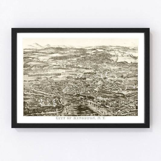 vintage map of Kingston, New York, 1875