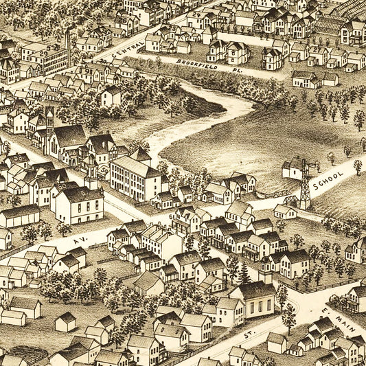 Vintage Map of Lancaster, New York, 1892