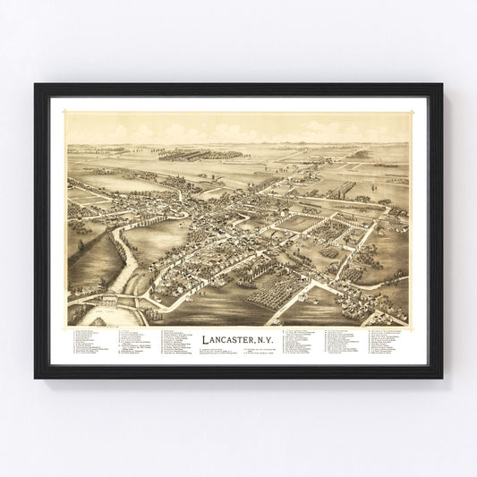Vintage map of Lancaster, New York, 1892