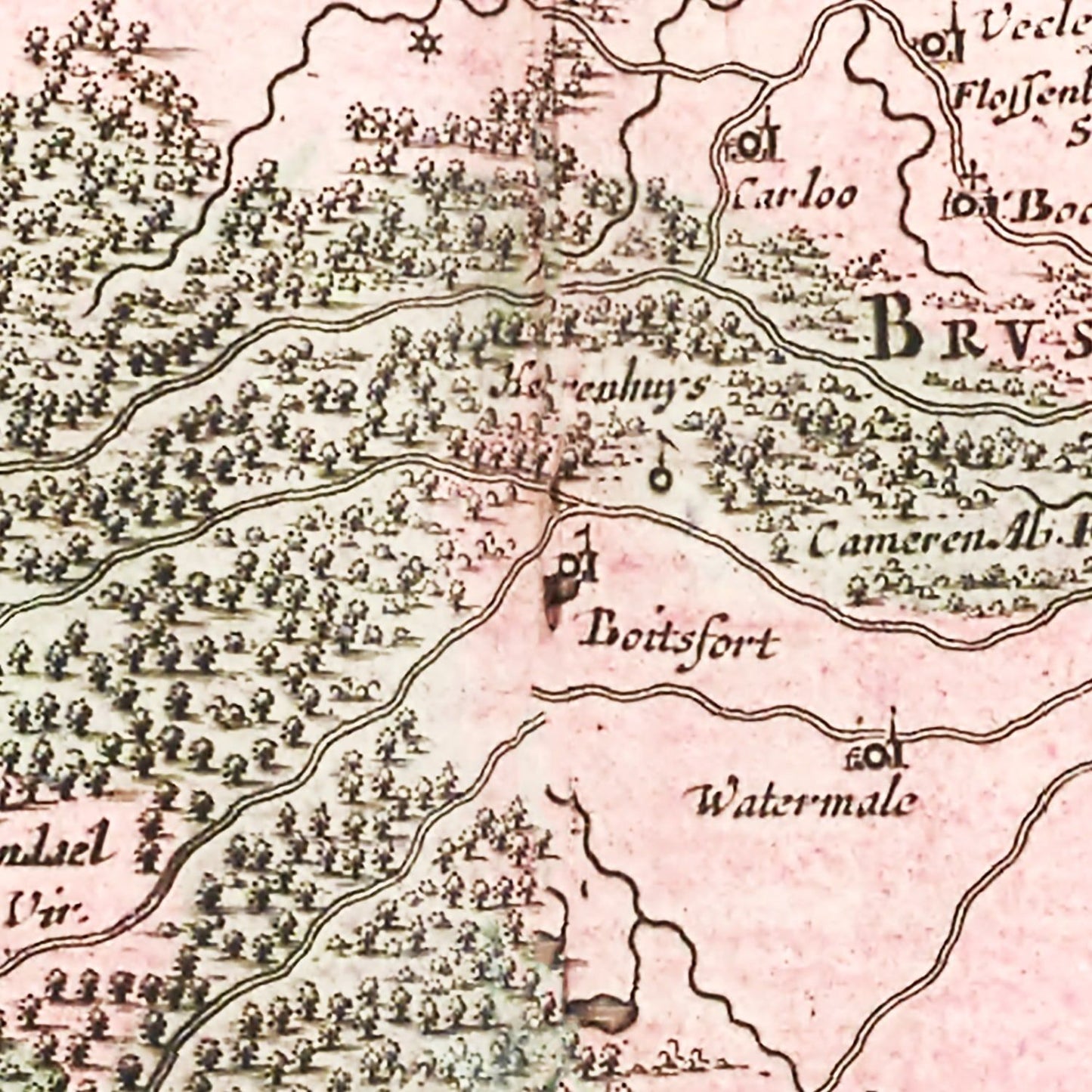 Vintage Map of Brabant, Belgium 1665