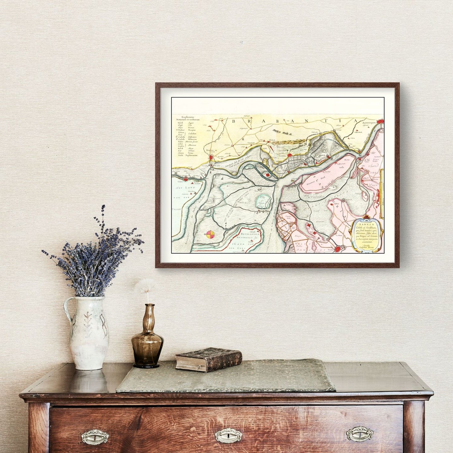 Vintage Map of Antwerp, Belgium, 1665