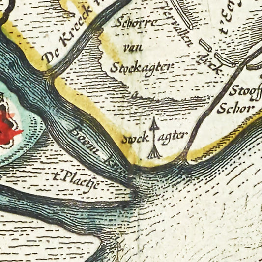 Vintage Map of Antwerp, Belgium, 1665