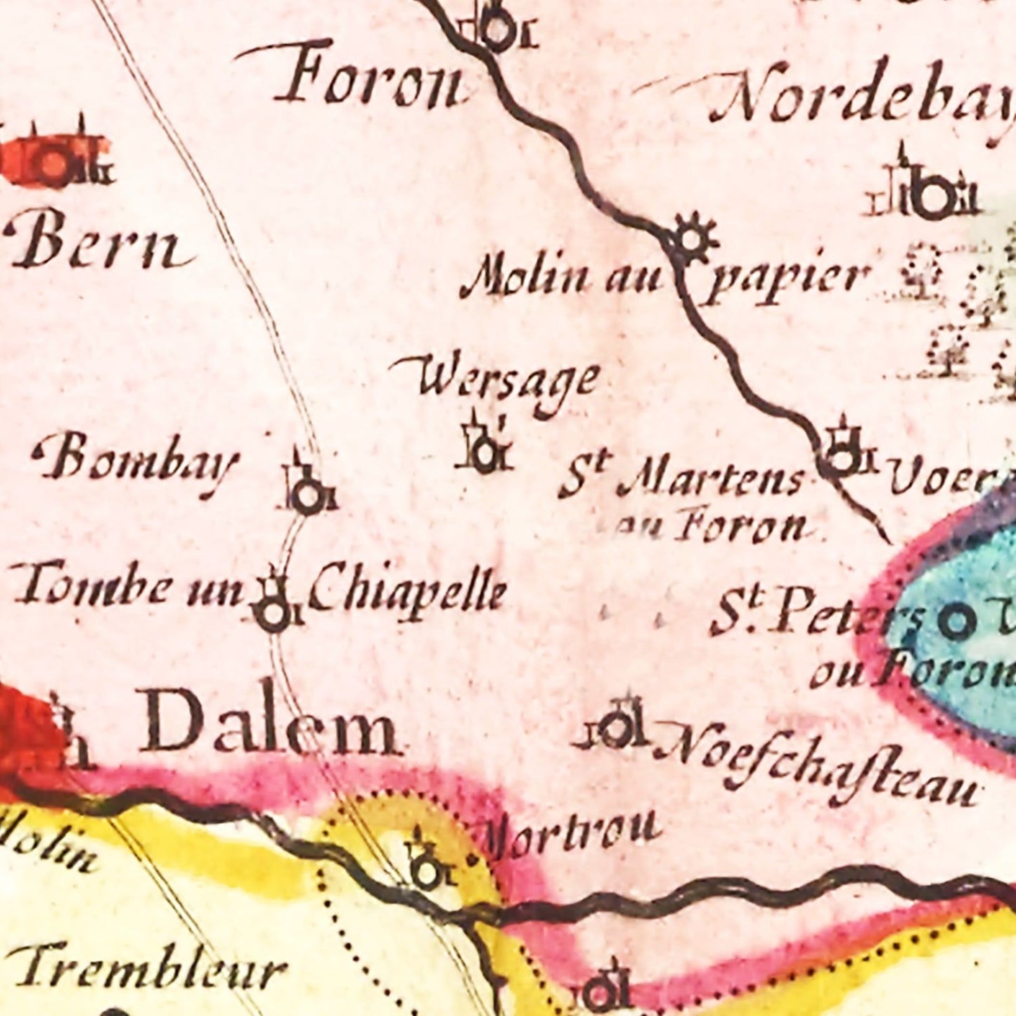 Vintage Map of Limburg, Belgium, 1665