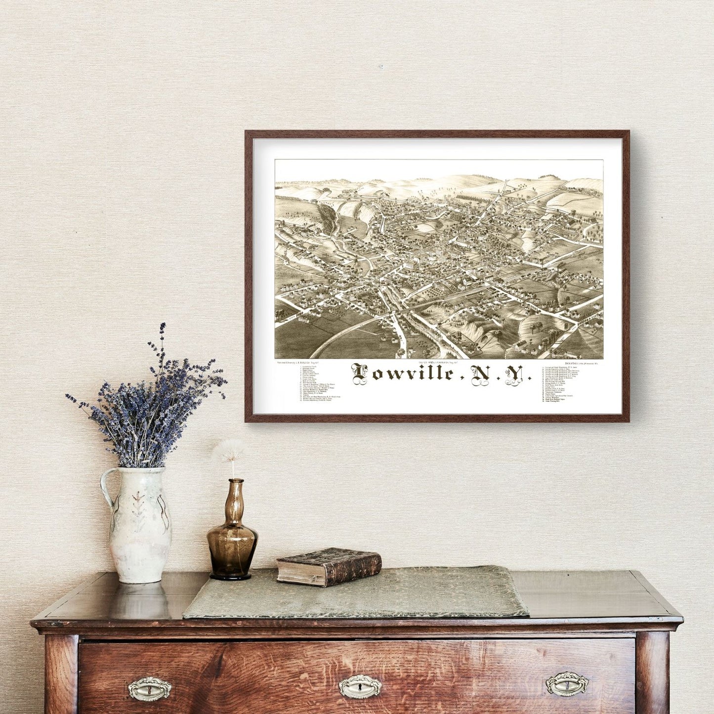 Vintage Map of Lowville, New York, 1885