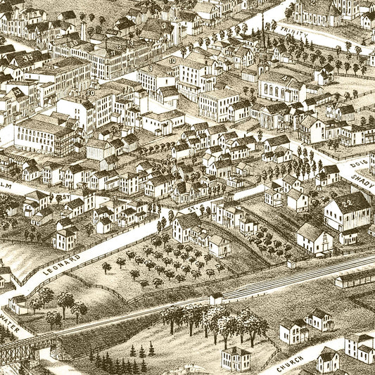 Vintage Map of Lowville, New York, 1885
