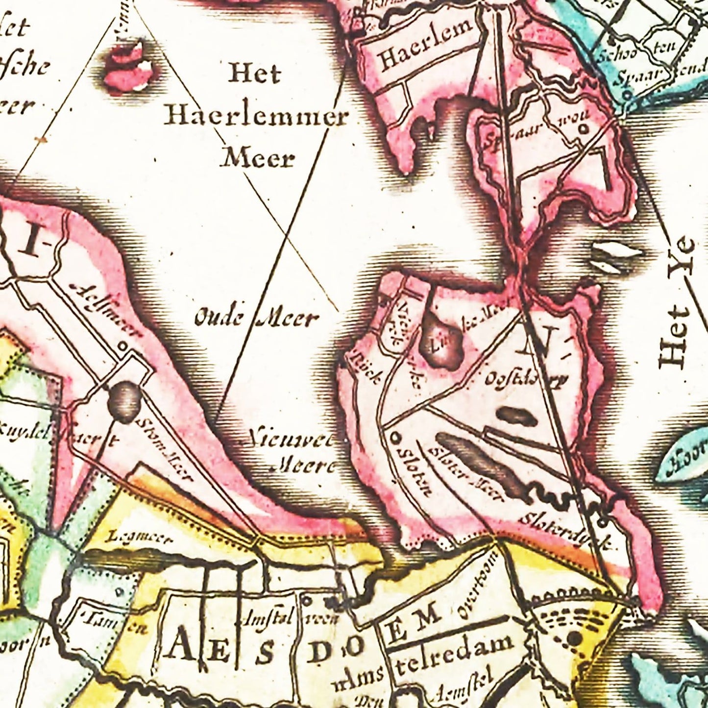 Vintage Map of Holland, 1665