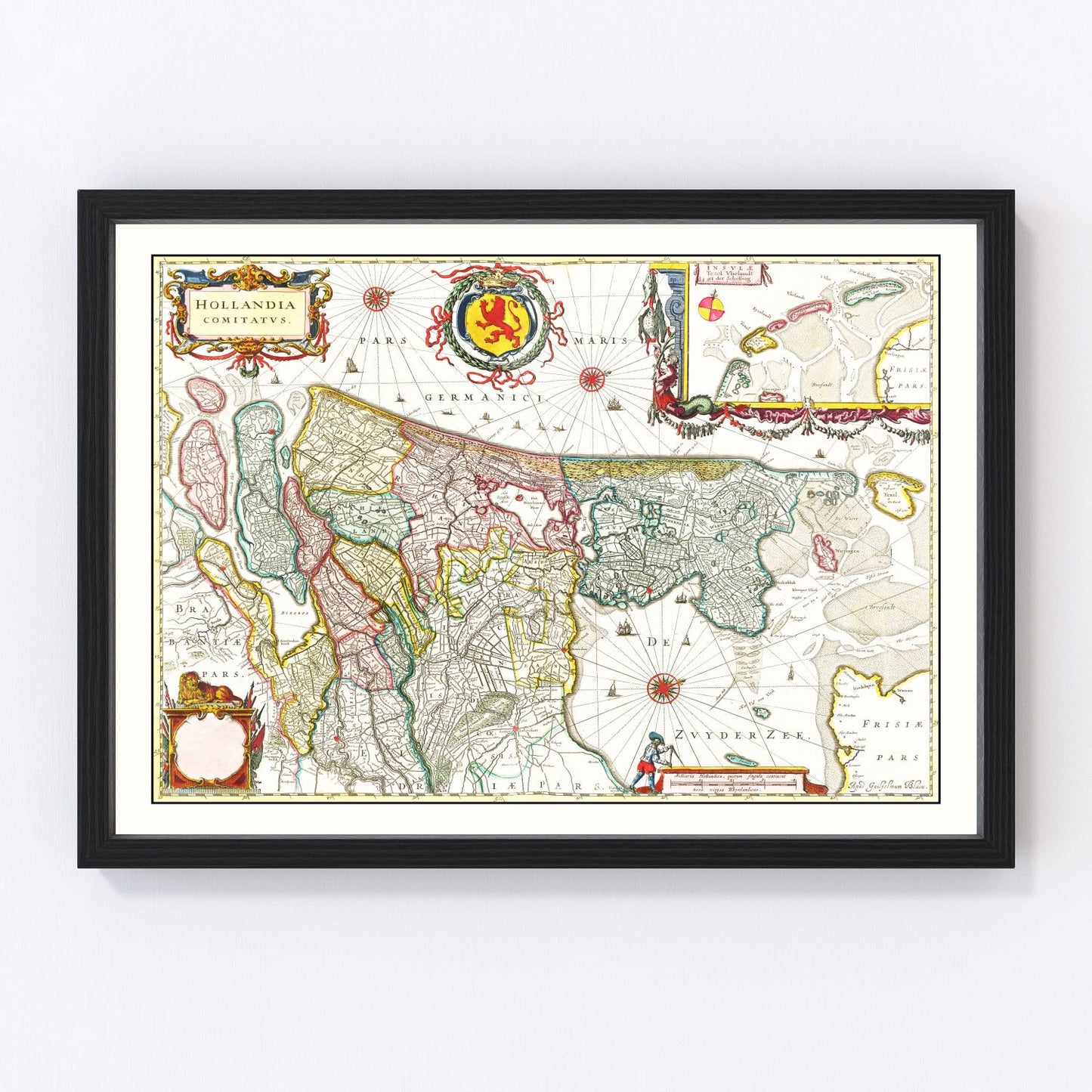Vintage map of Holland, 1665