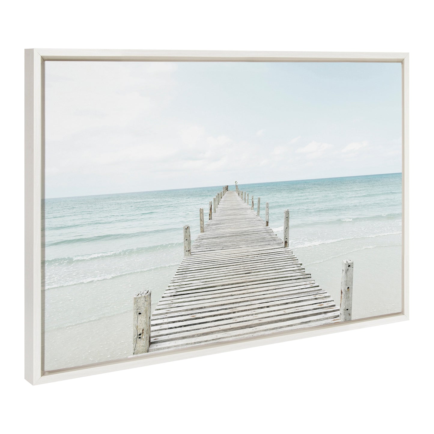 Ocean Beach Framed Canvas Art Set