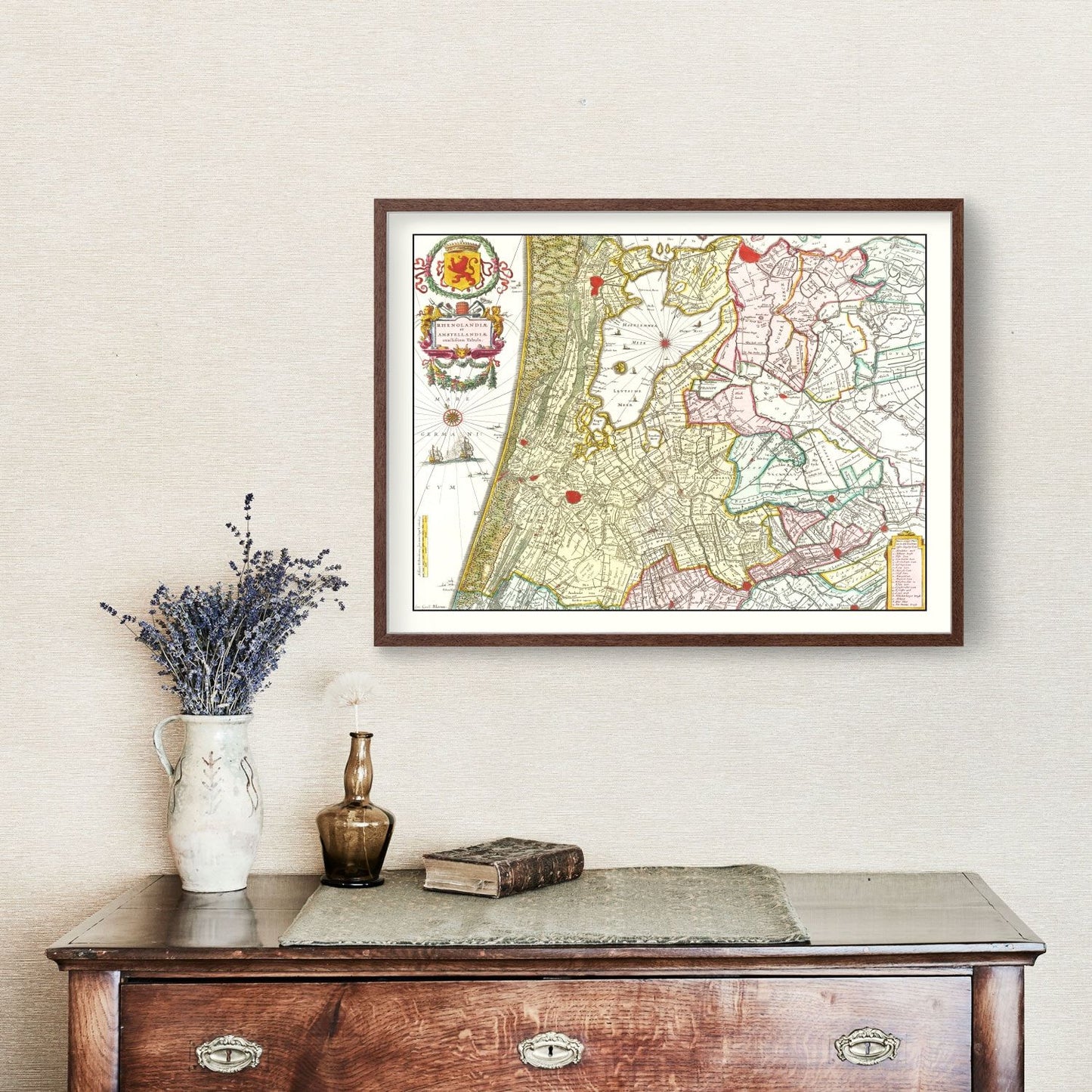 Vintage Map of Amsterdam Area, 1665