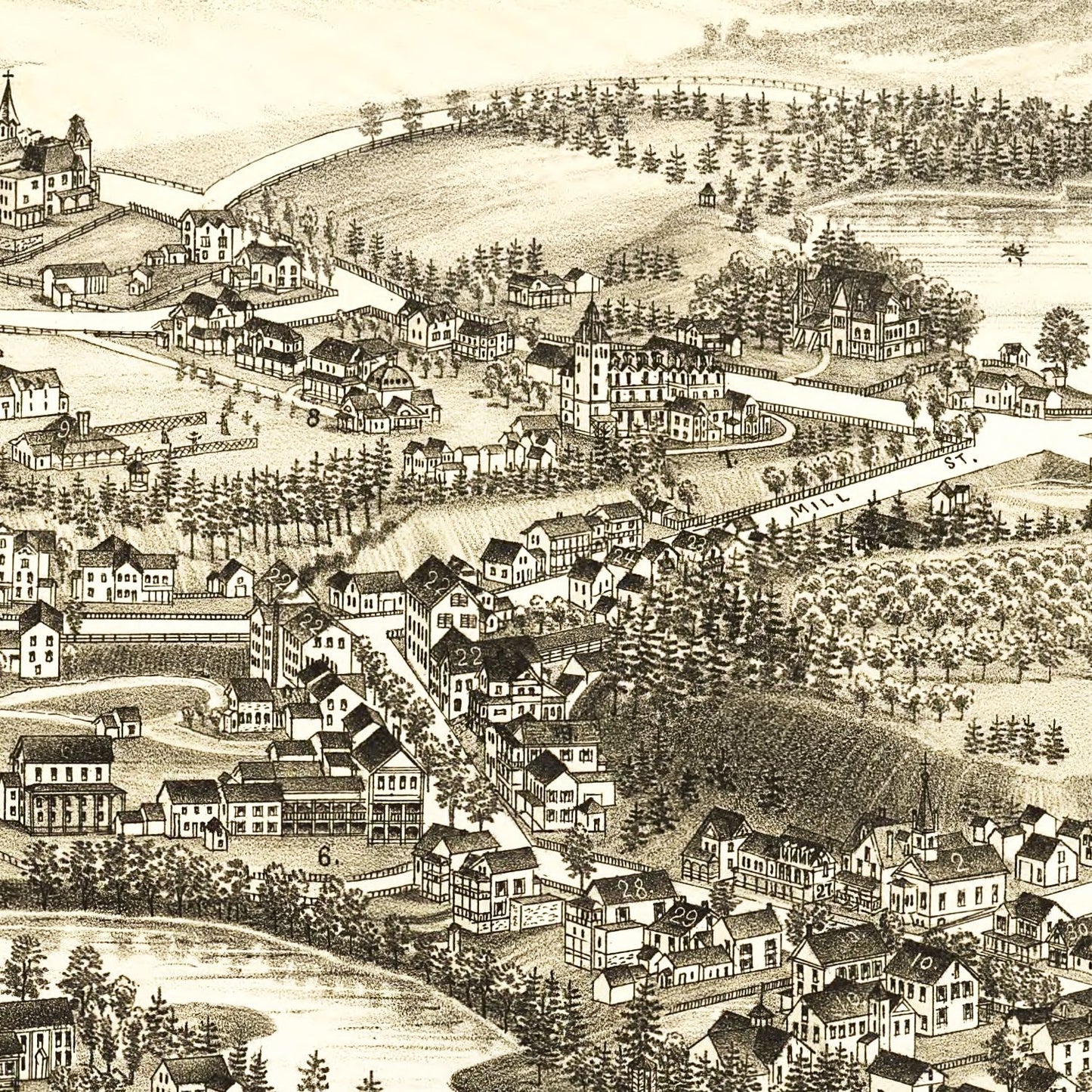 Vintage Map of Luzerne and Hadley, New York, 1888