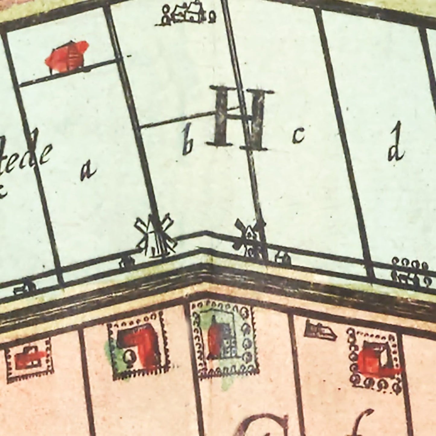 Vintage Map of Zijpe, Holland, 1665