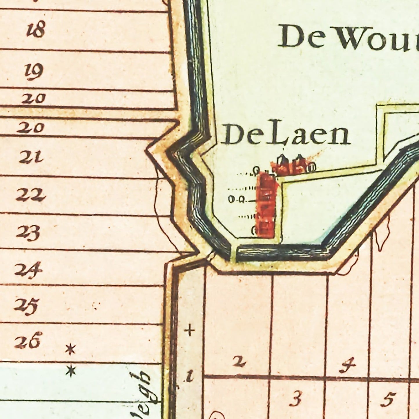 Vintage Map of Schermer, Holland, 1665