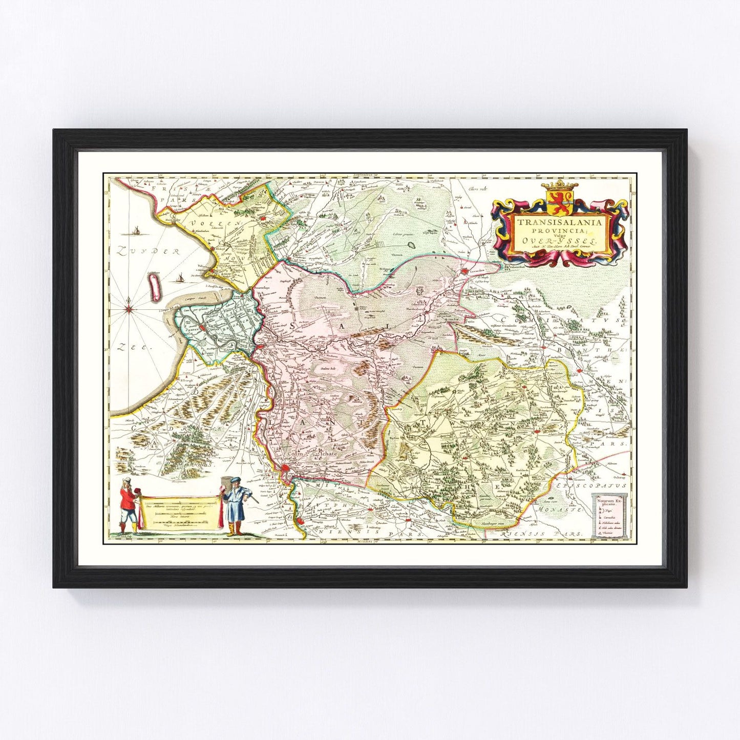 Vintage map of Overijssel, Netherlands, 1665