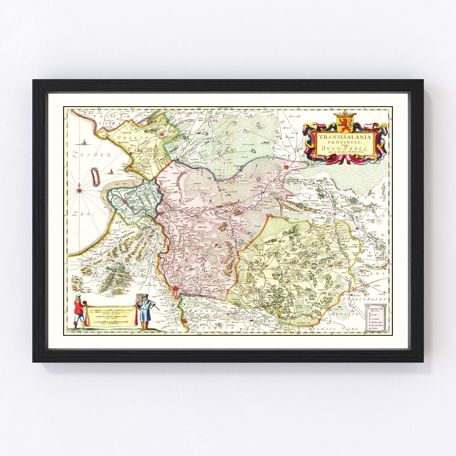 Vintage map of Overijssel, Netherlands, 1665
