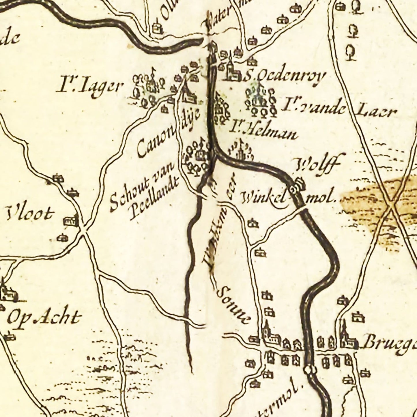 Vintage Map of Brabant, Holland 1665