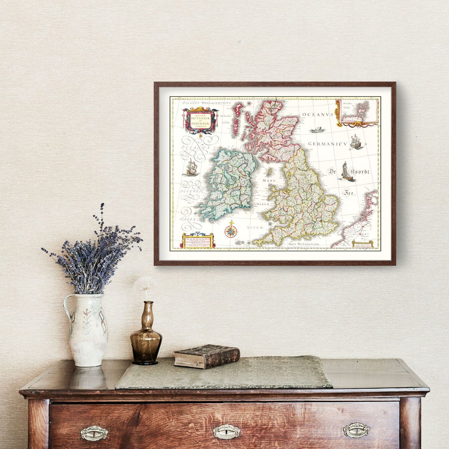 Vintage Map of the British Isles, 1665